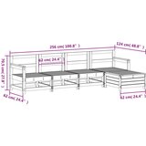  5-dijelni set vrtnih sofa bijeli od masivne borovine | shoptok.hr