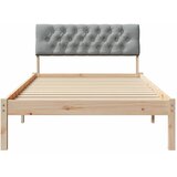  Okvir kreveta s uzglavljem Smeđa i svijetlo siva 100 x 200 cm | shoptok.hr