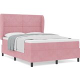  Box Spring postelja z vzmetnico Roza 160x200 cm Žamet, (22050600) | Shoptok.si
