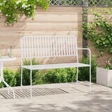 vidaXL klop Bela Kovina 103.5 x 51.5 x 90 cm Vzdržljiva Zunanja klop | Shoptok.si