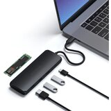Satechi Aluminium USB-C Hybrid Multiport Adapter, s prostorom za shranjevanje SSD, HDMI 4K, 2 x USB-A 3.1 Gen 2 do 10 Gbps, črn | Shoptok.si