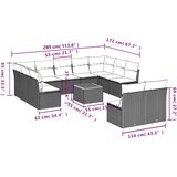  12-dijelni set vrtnih sofa od poliratana s jastucima crni | shoptok.hr