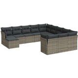  12-dijelni set vrtnih sofa od poliratana s jastucima sivi | shoptok.hr