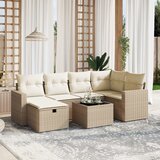  7-dijelni set vrtnih sofa od poliratana s jastucima bež 65.5 x 62 x 69 cm | Shoptok.si