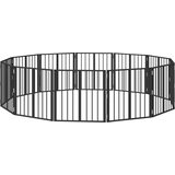  Vrata za pse 12 pcs Crna 60 x 60 cm Cinkani čelik | Shoptok.si