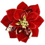  Okrasni cvet božična zvezda s sponko (Rdeče barve, Žamet, 1 kos) | Shoptok.si