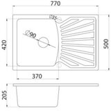 Metalac sud. QUADRO plus 770*500 crna | ePonuda.com