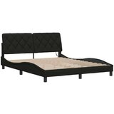  Okvir kreveta s LED-om bez madraca crni 160x200 cm od tkanine | shoptok.hr