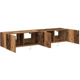 TV stenske omare z LED lučmi 2 kosi stari les 80x35x31 cm | Shoptok.si