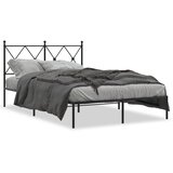  Metalni okvir za krevet s uzglavljem crni 120x190 cm | shoptok.hr