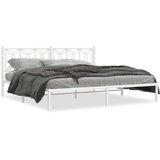  Metalni okvir za krevet s uzglavljem bijeli 193x203 cm | shoptok.hr