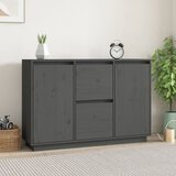 The Living Store Komoda siva 111x34x75 cm trdna borovina - Komoda, (21503308) Cene