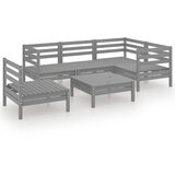 Maison Chic Seti vrtnega pohištva - Vrtna garnitura - Vrtni pohištvo set 6-delna trdna borovina siva, (21820108) Cene