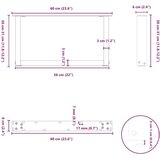  Noge za klubsko mizico v obliki črke U, 2 kosa, naravno jeklo, 60 x (30-31) cm, jeklo, (5000044593) | Shoptok.si