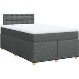 vidaXL Box spring postelja z vzmetnico temno siva 120x190 cm blago, (21305430) Cene