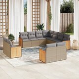Maison Chic Seti vrtnega pohištva - Vrtna garnitura - Vrtni pohištvo set 11-delna z blazinami bež poli ratan, (21819048) | Shoptok.si