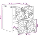  Noćni ormarić za montažu na zid Hrast artisan 34,5 x 33 x 40 cm | shoptok.hr