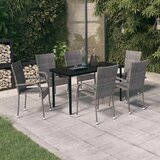 7-dijelni vrtni blagovaonski set sivo-crni | shoptok.hr