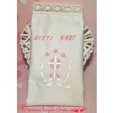  KRSTNI PRTIČEK s križcem v belo roza kombinaciji KRSPRT 03 Cene