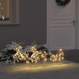  LED Riječni jeleni s 60 LED svjetlima 3 pcs Topla bijela PET | shoptok.hr