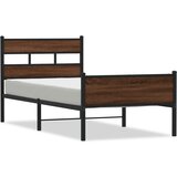 vidaXL Posteljni okvir brez vzmetnice hrast 107x200 cm inženirski les, (21607347) Cene