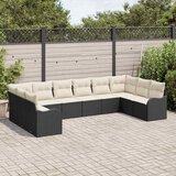  Sjedeća garnitura za vrt Crna 344 x 177,5 x 85 cm poliratan | shoptok.hr
