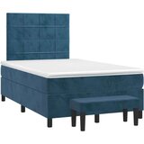 Box spring postelja z vzmetnico temno modra 120x200 cm žamet, (20930327) | Shoptok.si