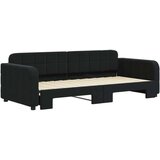 vidaXL Izvlečna dnevna postelja črna 90x200 cm žamet | Shoptok.si
