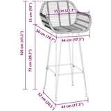  Barski stolac 2 pcs Crna 55 x 52 x 92 cm Ratan i čelik | shoptok.hr