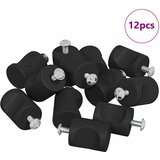  Gumbi za kabinetska vrata 12 pcs Crna M4 x 12 mm Željezo | shoptok.hr