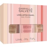 Gabriella Salvete Longlasting Enamel Nail Polish Set darilni set lak za nohte Longlasting Enamel 11 ml 45 Ballet + lak za nohte Longlasting Enamel 11 ml 58 Peach Daiquiri + lak za nohte Longlasting Enamel 11 ml 60 Glow | Shoptok.si