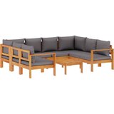  6-dijelna set vrtnih sofa s jastucima masivno bagremovo drvo Siva | shoptok.hr