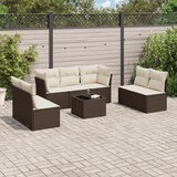  8-dijelni set vrtnih sofa s jastucima smeđi od poliratana | shoptok.hr