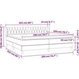  Krevet s oprugama i madracem smeđesivi 200x200 cm od tkanine | shoptok.hr