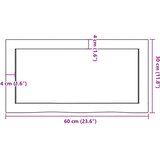  Zidna polica tamnosmeđa 60x30x(2-6) cm od obrađene hrastovine Slike