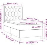  box spring s madracem LED tamnosivi 80 x 200 cm tkanina | shoptok.hr