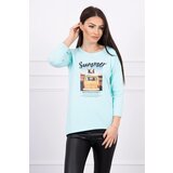 Kesi Blouse with Summer car mint print | shoptok.hr