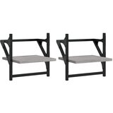 Maison Chic 2 kosi Stenske Police - Viseče police s prečkami siva sonoma 30x25x30 cm, (21793497) Cene