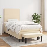  s oprugama i madracem krem 90 x 200 cm od tkanine | shoptok.hr