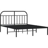 Metalni okvir za krevet s uzglavljem crni 140x200 cm | Eponuda.com