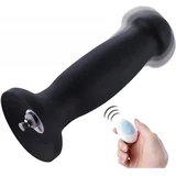 HSA68 Vibrating Silicone Butt Plug KlicLok 7.28" Black