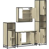  4-dijelni set kupaonskog namještaja boja hrasta sonome drveni | shoptok.hr