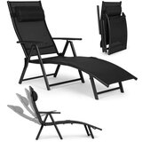 MULTIGARDEN sklopiva baštenska ležaljka za plažu sa podesivim naslonom i čeličnim ramom, black, Cene