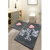 Colourful Cotton home sweet home - fume multicolor acrylic bathmat set (2 pieces) Cene
