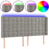 Maison Chic led posteljno vzglavje - vzglavna omarica - nočna omarica svetlo sivo 163x16x118/128 cm žamet, (21710255) | Shoptok.si
