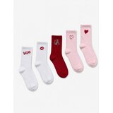 Sinsay Visoke rebraste čarape s motivima srca, slatkiša i pantere 5 pack | shoptok.hr