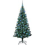 vidaXL Umjetno predsvijetljeno božićno drvce Zelena 180 cm PVC | shoptok.hr