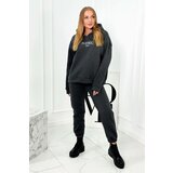 Kesi Insulated cotton set, sweatshirt with embroidery + Graphite trousers Cene