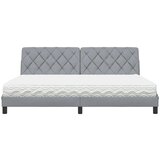  Postelja z vzmetnico svetlo siva 200x200 cm blago, (21792547) | Shoptok.si