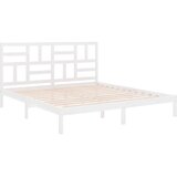  Okvir za krevet od masivne borovine bijeli 200 x 200 cm | shoptok.hr